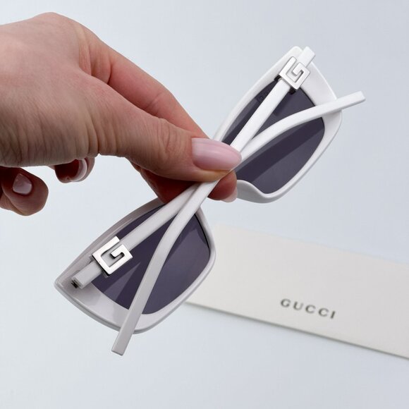 Gucci Women BRAND NEW Sunglasses White Grey Cat Eye GG1681S 006 main image 9